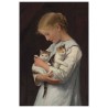 Cartes postales - Albert Anker Jeune fille tenant deux chats