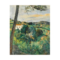 Artiste: Paul Cézanne PAYSAGE AU TOIT ROUGE ou LE PIN À L’ESTAQUE 1875-1876