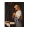 Poster Albert Anker JEUNE FILLE SE COIFFANT